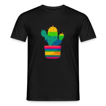 Mexikanischer farbiger Kaktus - Männer T-Shirt - Schwarz - Vorne - AI Model Male 178 light (178cm)
