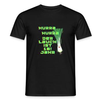 Hurra Hurra der Lauch is 18! Jahr Geburtstag - Männer T-Shirt - Schwarz - Vorne - AI Model Male 178 light (178cm)