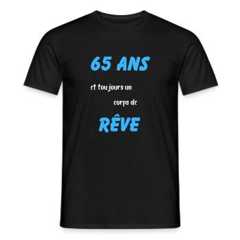65 ans et toujours un corps de rêve - T-shirt homme - noir - Devant - AI Model Male 178 light (178cm)