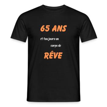 65 ans et toujours un corps de rêve - T-shirt homme - noir - Devant - AI Model Male 178 light (178cm)