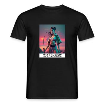 Keine Änderung - Männer T-Shirt - Schwarz - Vorne - AI Model Male 178 light (178cm)