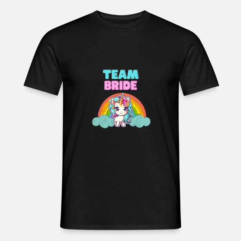 "Team Bride" Einhorn-Design - Männer T-Shirt - Schwarz