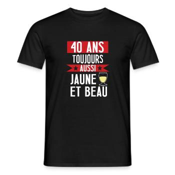 40 ans cadeau anniversaire homme humour beauf - T-shirt homme - noir - Devant - AI Model Male 178 light (178cm)