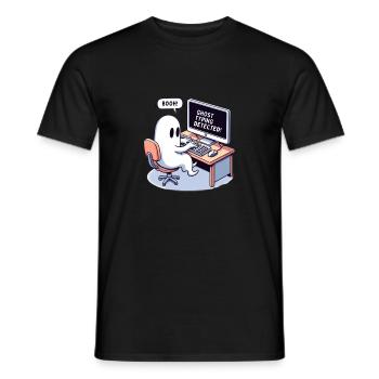 GHOST TYPING DETECTED! - Booh! - Men's T-Shirt - black - Front - AI Model Male 178 light (178cm)