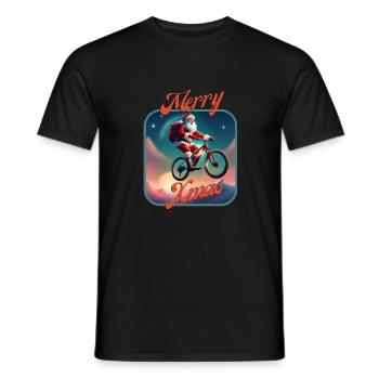 Vélo du Père Noël - T-shirt homme - noir - Devant - AI Model Male 178 light (178cm)