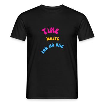 Time - Men's T-Shirt - black - Front - AI Model Male 178 light (178cm)