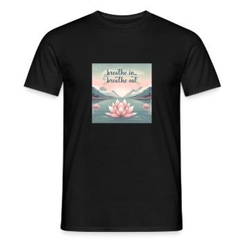 Lotus attentif - T-shirt homme - noir - Devant - AI Model Male 178 light (178cm)