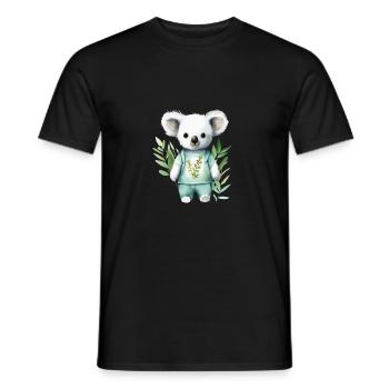 Eucalyptus Dreamer: Koala Tee - Men's T-Shirt - black - Front - AI Model Male 178 light (178cm)