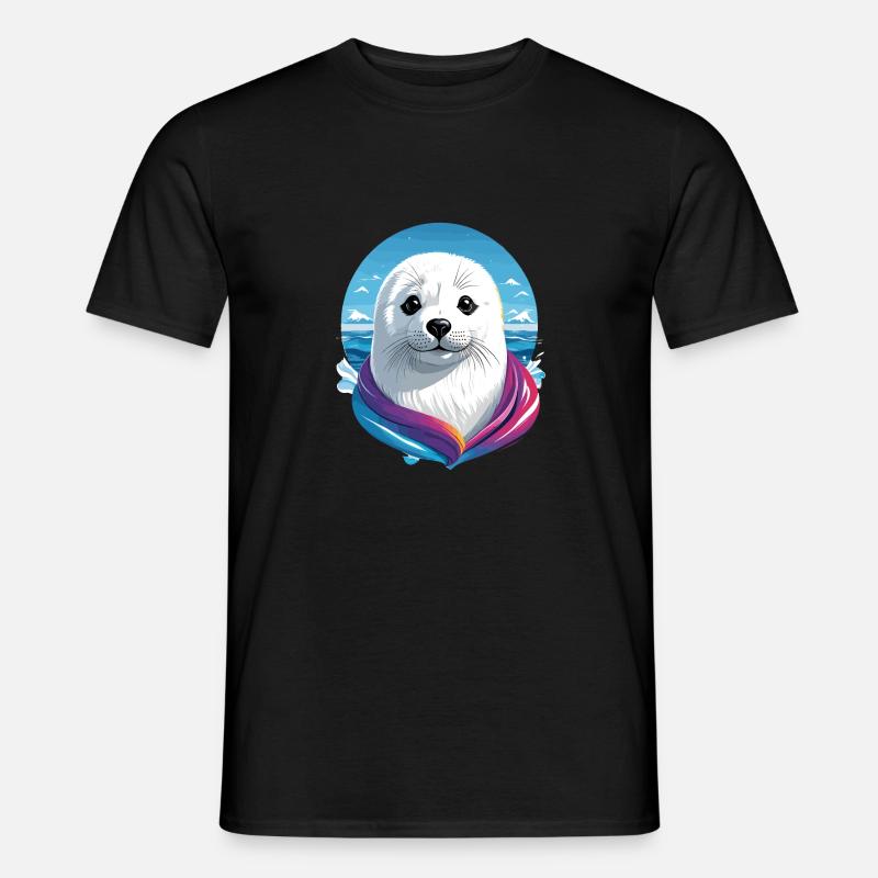 Sattelrobbe - Männer T-Shirt - Schwarz