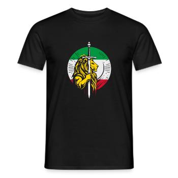 Shir o Khorshid - Persian Design (Iran) - Men's T-Shirt - black - Front - AI Model Male 178 light (178cm)