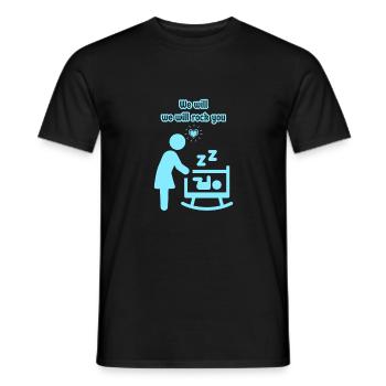 We Will Rock You Queen baby grow - Men's T-Shirt - black - Front - AI Model Male 178 light (178cm)