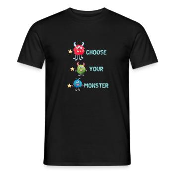Choisissez votre monstre - T-shirt homme - noir - Devant - AI Model Male 178 light (178cm)