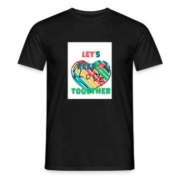 Let's stick together. Love. - Men's T-Shirt - black - Front - AI Model Male 178 light (178cm)