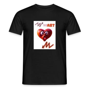 Cœur. Il art. On. - T-shirt homme - noir - Devant - AI Model Male 178 light (178cm)