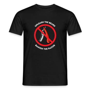Beard prohibition razor - Men's T-Shirt - black - Front - AI Model Male 178 light (178cm)