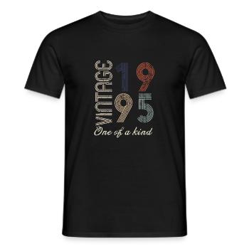 29. Geburtstag 1995 - Vintage Retro Geschenkidee - Männer T-Shirt - Schwarz - Vorne - AI Model Male 178 light (178cm)