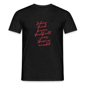 Jedes Kind kann Vielfalf - Männer T-Shirt - Schwarz - Vorne - AI Model Male 178 light (178cm)