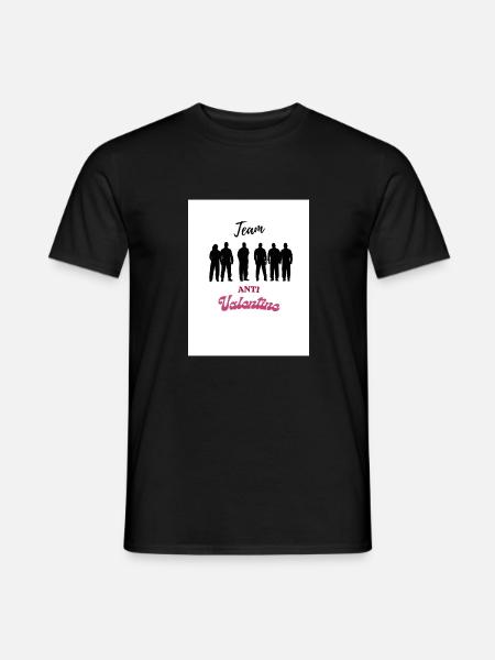 Team Anti Valentin - Männer T-Shirt - Schwarz