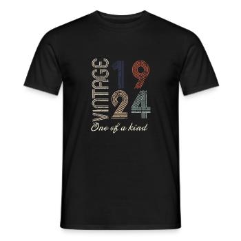 100th Birthday 1924 - Vintage Retro Gift Idea - Men's T-Shirt - black - Front - AI Model Male 178 light (178cm)