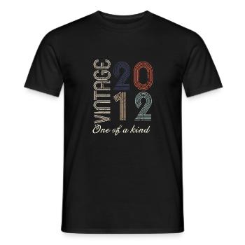 12th Anniversary 2012 - Vintage Retro Gift Idea - Men's T-Shirt - black - Front - AI Model Male 178 light (178cm)