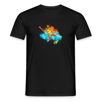 Paint Splash Soccer Football Top for Children Kids - Men's T-Shirt - black - Front - AI Model Male 178 light (178cm)