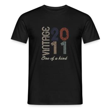 13th Anniversary 2011 - Vintage Retro Gift Idea - Men's T-Shirt - black - Front - AI Model Male 178 light (178cm)