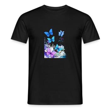 Papillons - T-shirt homme - noir - Devant - AI Model Male 178 light (178cm)