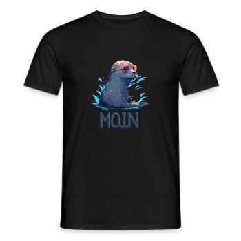 Sceller avec des lunettes de soleil - T-shirt homme - noir - Devant - AI Model Male 178 light (178cm)
