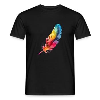 Vogelfeder: Leichtgewicht mit genialer Funktion - Männer T-Shirt - Schwarz - Vorne - AI Model Male 178 light (178cm)