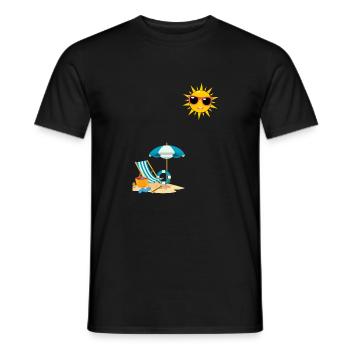 Soleil au bord de plage - T-shirt homme - noir - Devant - AI Model Male 178 light (178cm)