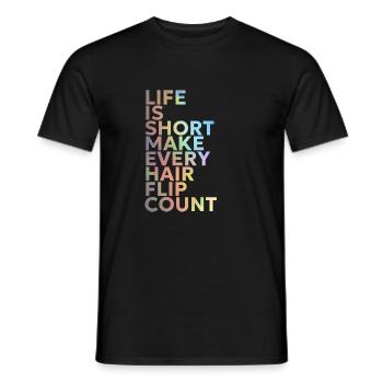 Life is Short - Men's T-Shirt - black - Front - AI Model Male 178 light (178cm)