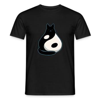 Chat YinYang - T-shirt homme - noir - Devant - AI Model Male 178 light (178cm)