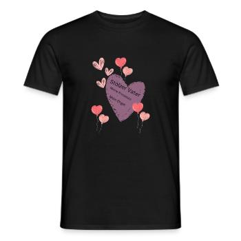 Design mit Herz und Vater von R.St - Männer T-Shirt - Schwarz - Vorne - AI Model Male 178 light (178cm)