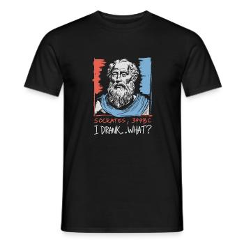 Sokrates-Witz für Philosophie-Fans - Männer T-Shirt - Schwarz - Vorne - AI Model Male 178 light (178cm)