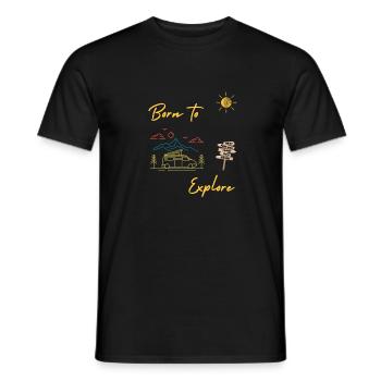 born to explore - T-shirt homme - noir - Devant - AI Model Male 178 light (178cm)
