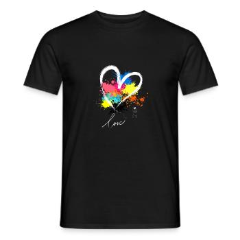 Discover: Vibrant Heart Design with Bold Colours - Men's T-Shirt - black - Front - AI Model Male 178 light (178cm)