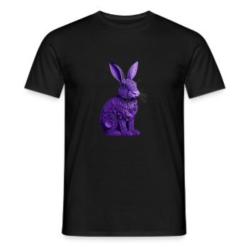 Rabbit violet - Men's T-Shirt - black - Front - AI Model Male 178 light (178cm)