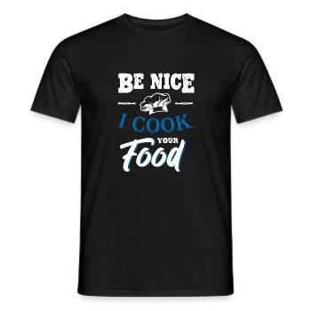 Soyez gentil je cuisine votre chef cuisinier - T-shirt homme - noir - Devant - AI Model Male 178 light (178cm)