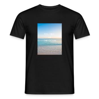 Feel free as the Ocean - Männer T-Shirt - Schwarz - Vorne - AI Model Male 178 light (178cm)