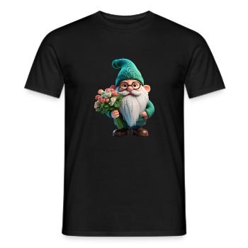 Nain de jardin Saint-Valentin - T-shirt homme - noir - Devant - AI Model Male 178 light (178cm)