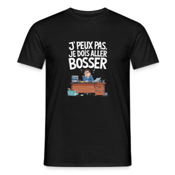Je peux pas je dois aller bosser - T-shirt homme - noir - Devant - AI Model Male 178 light (178cm)