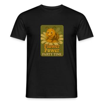 Bees Party Time - Men's T-Shirt - black - Front - AI Model Male 178 light (178cm)
