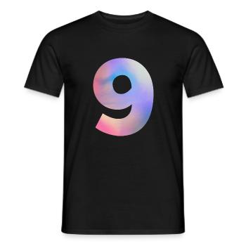 Bunte Zahl 9 - Männer T-Shirt - Schwarz - Vorne - AI Model Male 178 light (178cm)