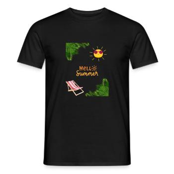 Hello Summer - Männer T-Shirt - Schwarz - Vorne - AI Model Male 178 light (178cm)