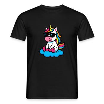 Unicorn Cloud - Men's T-Shirt - black - Front - AI Model Male 178 light (178cm)