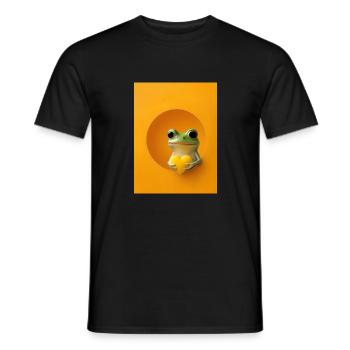 Grenouille Coeur Mignon Cadeau - T-shirt homme - noir - Devant - AI Model Male 178 light (178cm)