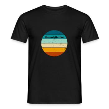 Haven Harbor Vintage - Männer T-Shirt - Schwarz - Vorne - AI Model Male 178 light (178cm)
