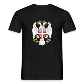 Wappen Serbien - Männer T-Shirt - Schwarz - Vorne - AI Model Male 178 light (178cm)