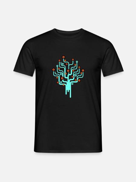 baum2_3f - Männer T-Shirt - Schwarz