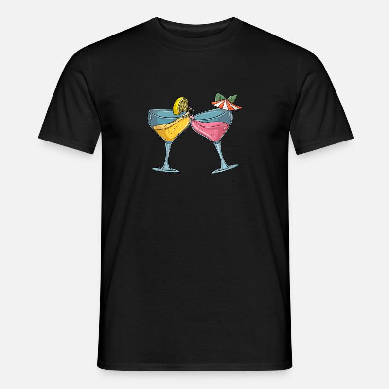 Cocktail Gläser - Männer T-Shirt - Schwarz